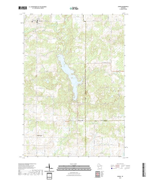 Huron, WI — USGS 7.5-minute topo (2022)