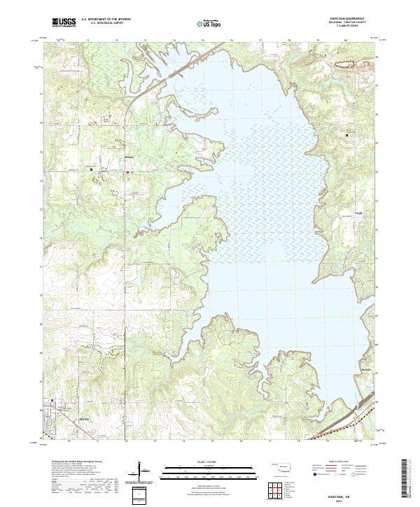 Hugo Dam, OK — USGS 7.5-minute topo (2022)