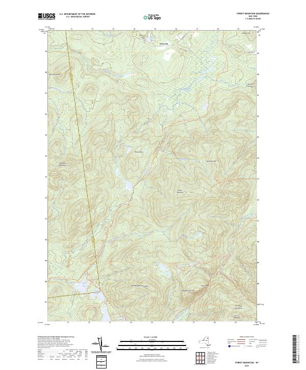 Street Mountain, NY — USGS 7.5-minute topo (2023)