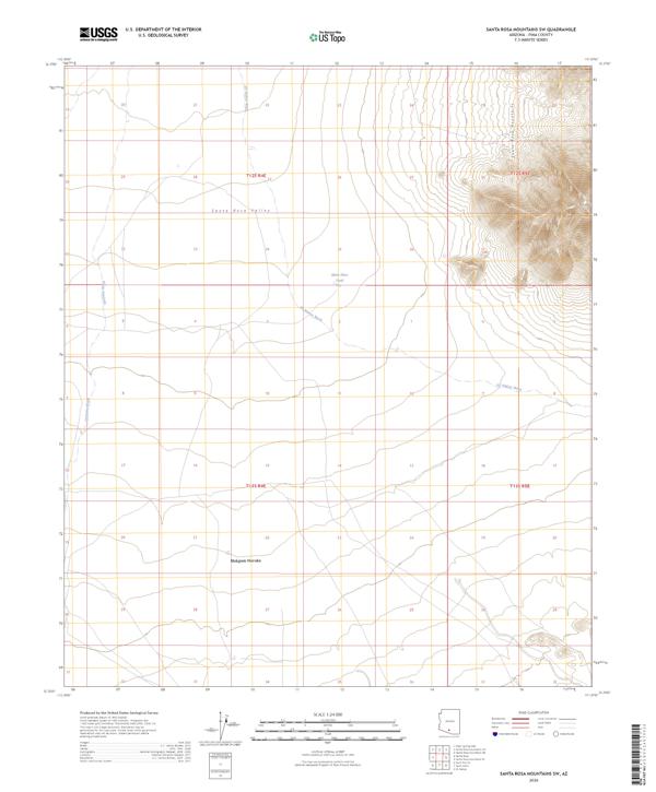 Santa Rosa Mountains SW, AZ — USGS 7.5-minute topo (2026)