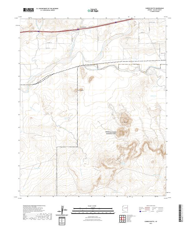 Carrizo Butte, AZ — USGS 7.5-minute topo (2021)
