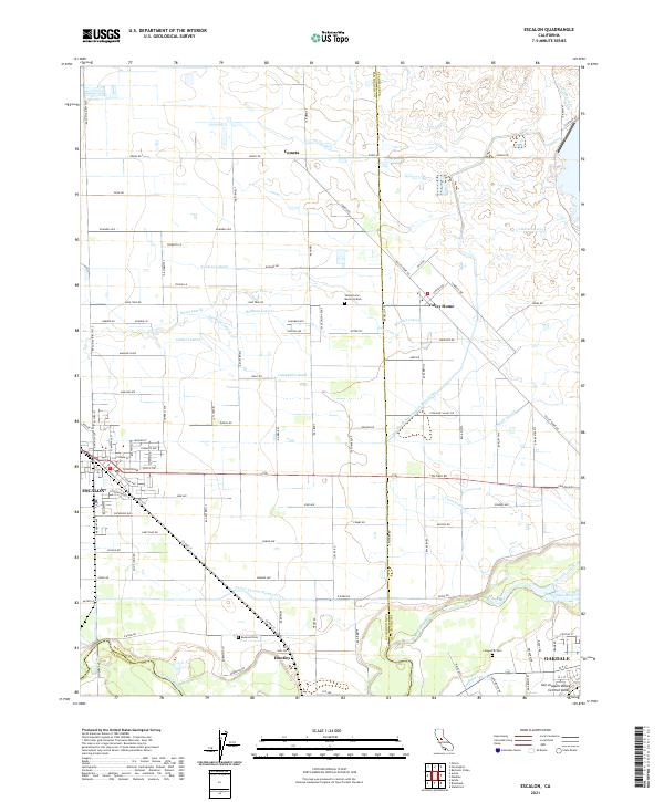 Escalon, CA — USGS 7.5-minute topo (2021)