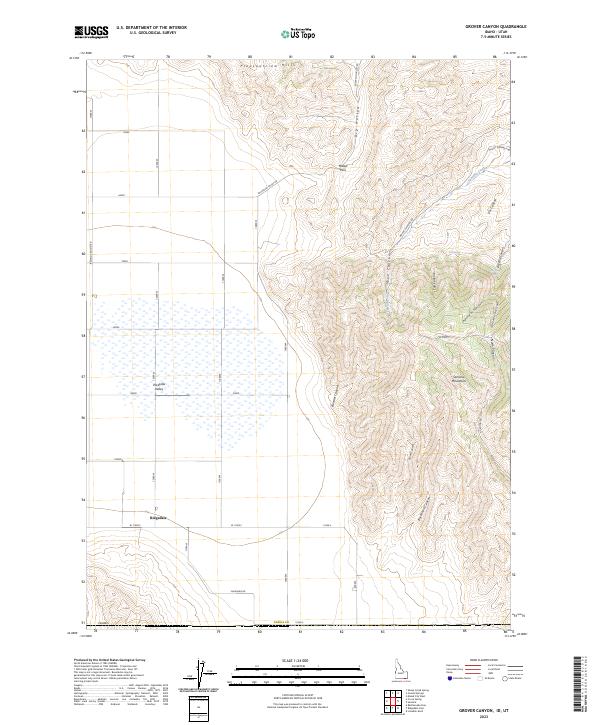Grover Canyon, ID-UT — USGS 7.5-minute topo (2023)