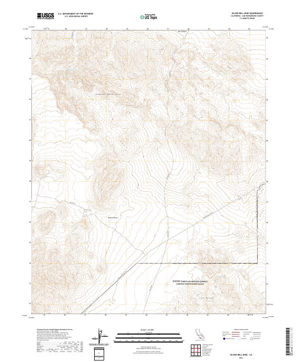 Silver Bell Mine, CA — USGS 7.5-minute topo (2021)