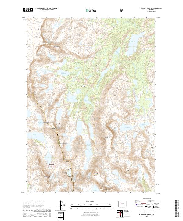 Roberts Mountain, WY — USGS 7.5-minute topo (2021)