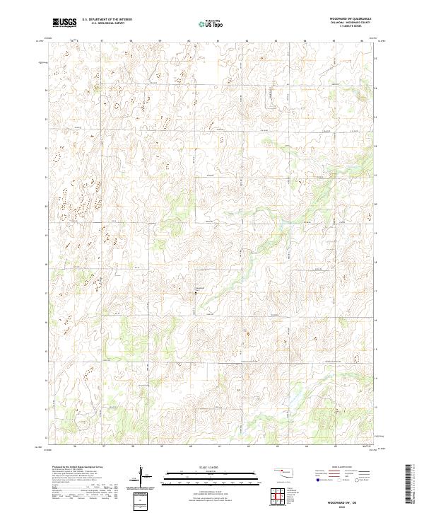 Woodward SW, OK — USGS 7.5-minute topo (2022)