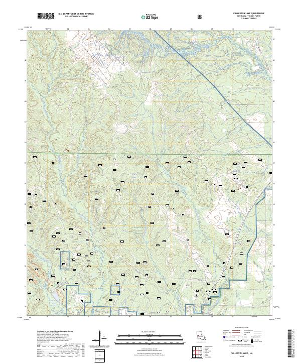 Fullerton Lake, LA — USGS 7.5-minute topo (2024)