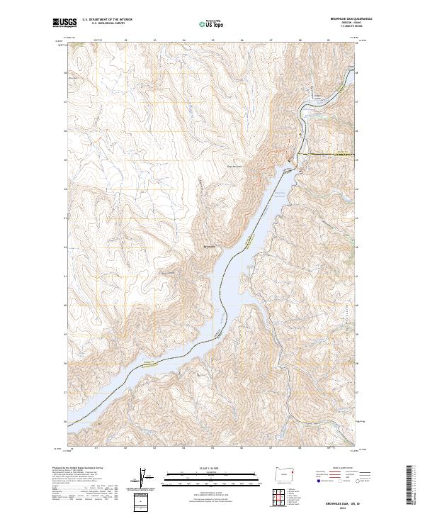 Brownlee Dam, OR-ID — USGS 7.5-minute topo (2024)