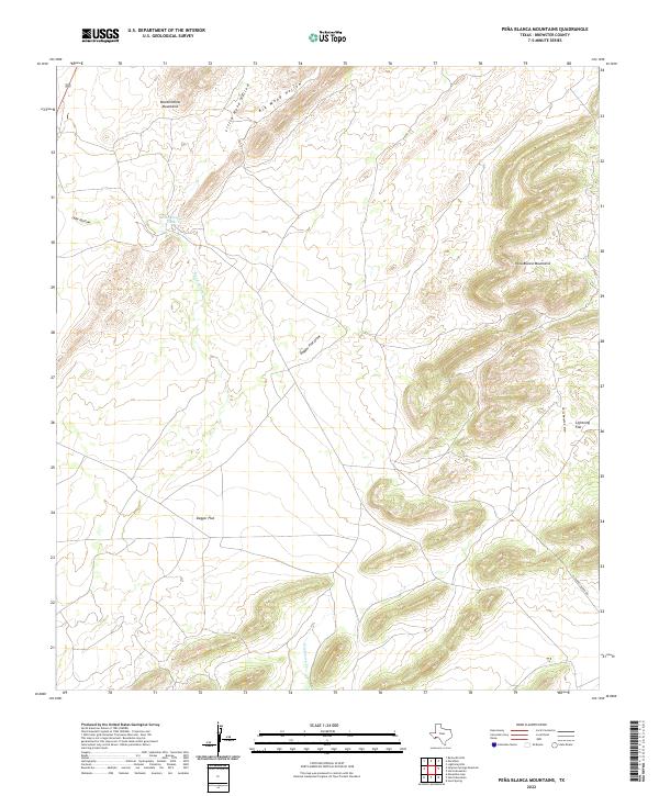 Pena Blanca Mountains, TX — USGS 7.5-minute topo (2022)