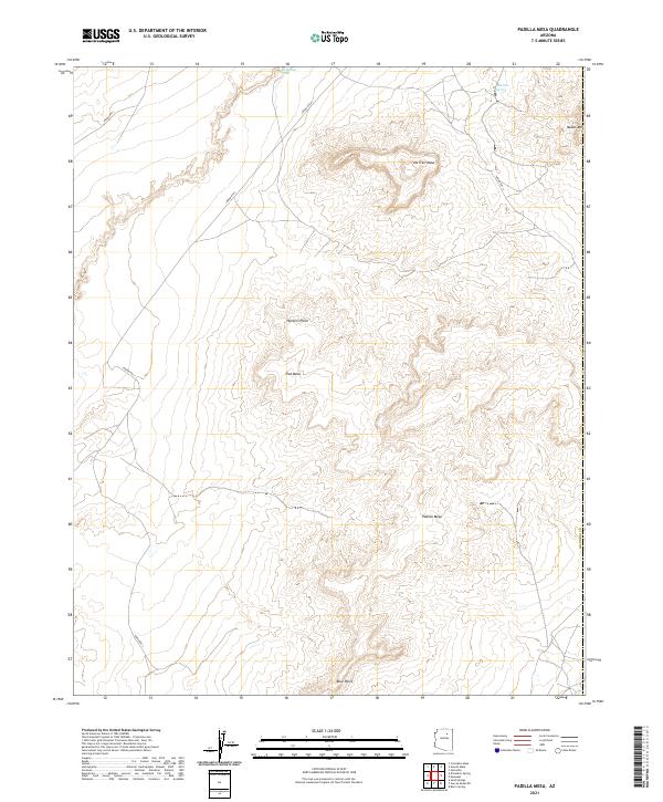 Padilla Mesa, AZ — USGS 7.5-minute topo (2021)