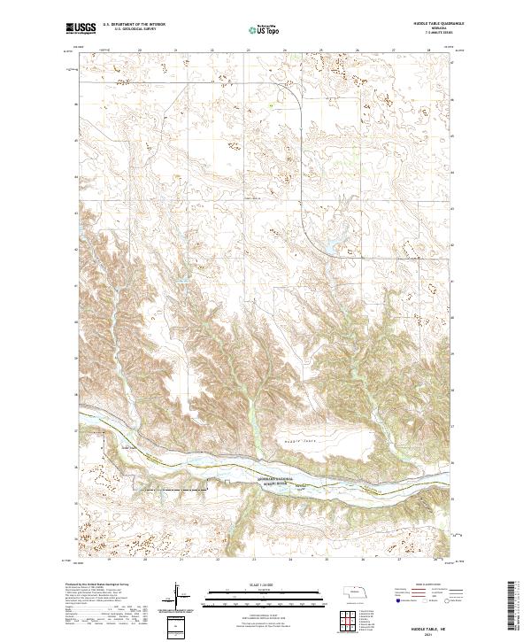 Huddle Table, NE — USGS 7.5-minute topo (2021)