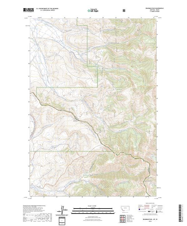 Deadman Pass, MT-ID — USGS 7.5-minute topo (2024)