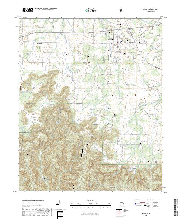 Moulton, AL — USGS 7.5-minute topo (2024)