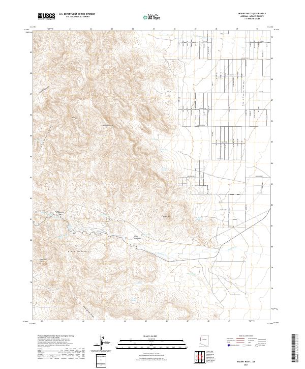 Mount Nutt, AZ — USGS 7.5-minute topo (2021)