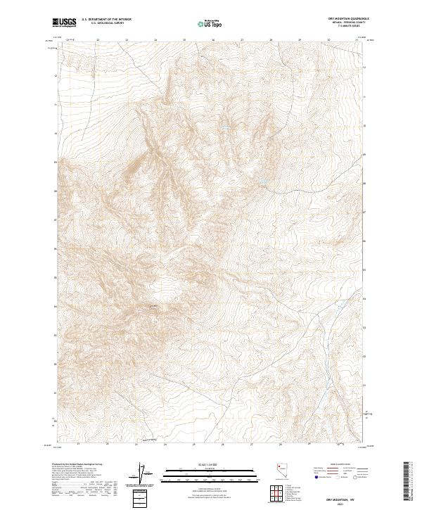 Dry Mountain, NV — USGS 7.5-minute topo (2021)