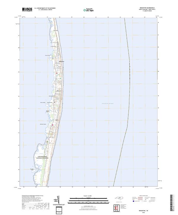 Rodanthe, NC — USGS 7.5-minute topo (2022)