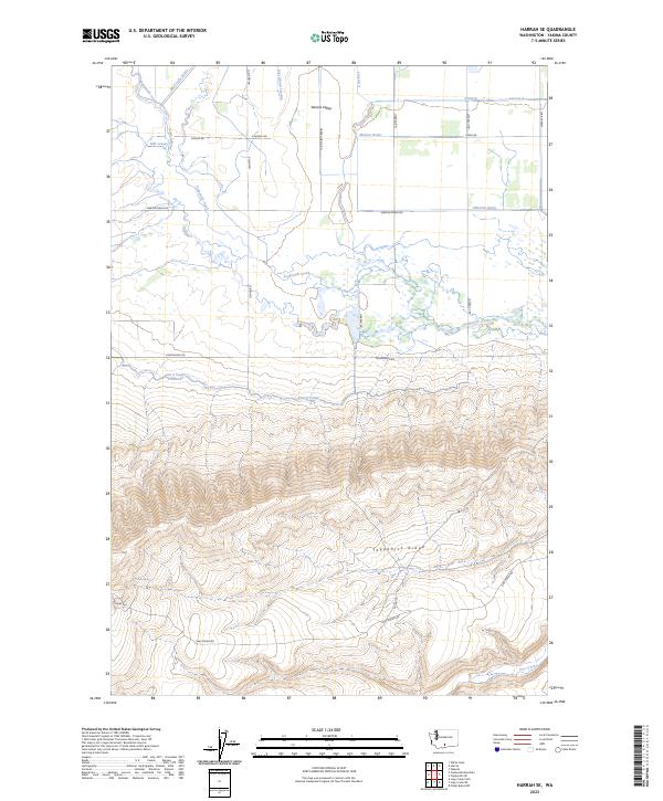 Harrah SE, WA — USGS 7.5-minute topo (2023)