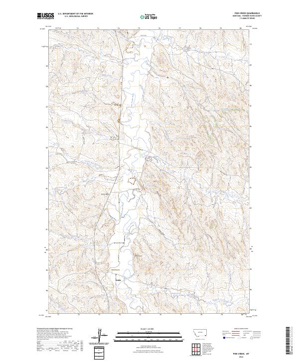 Pine Creek, MT — USGS 7.5-minute topo (2024)