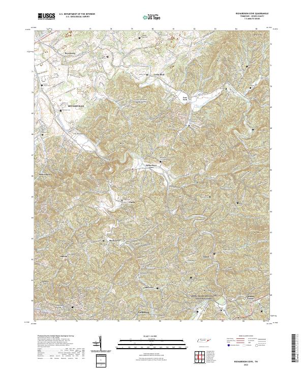 Richardson Cove, TN — USGS 7.5-minute topo (2022)