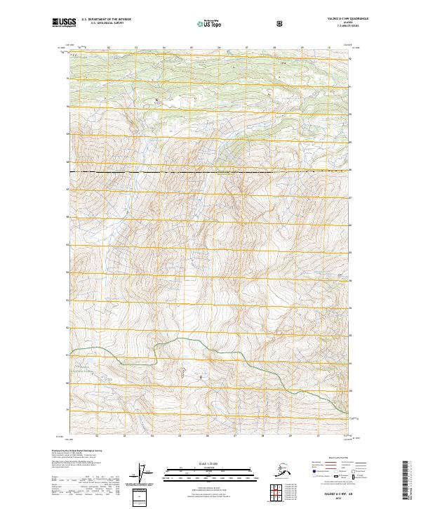 Valdez A-3 NW, AK — USGS 7.5-minute topo (2023)