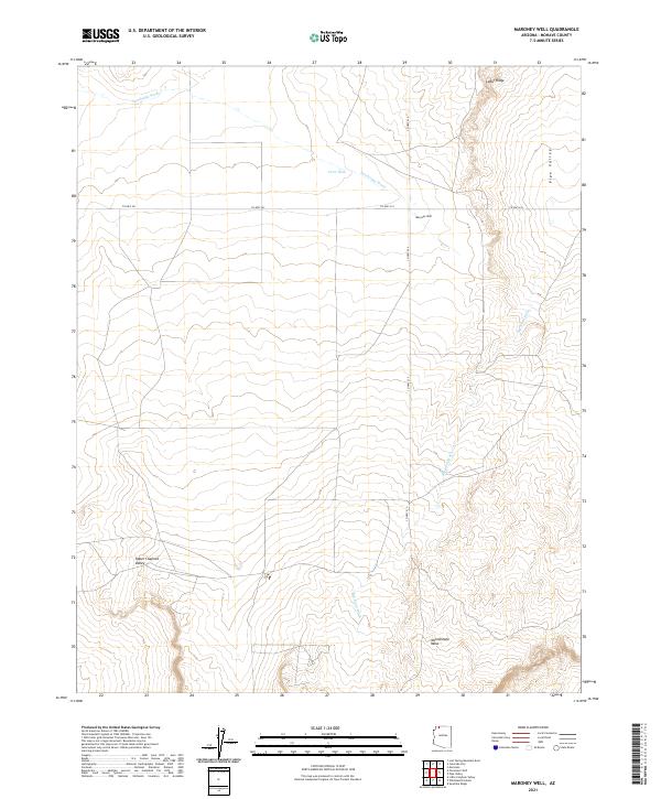 Maroney Well, AZ — USGS 7.5-minute topo (2021)