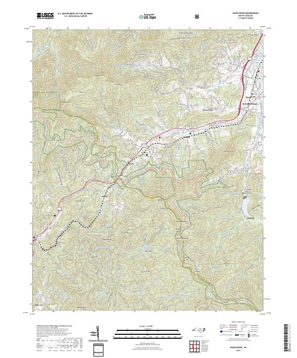 Hazelwood, NC — USGS 7.5-minute topo (2023)