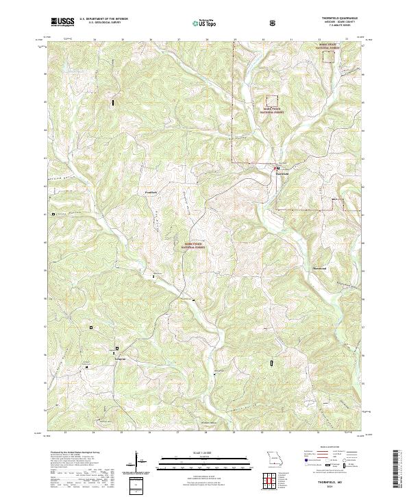 Thornfield, MO — USGS 7.5-minute topo (2021)