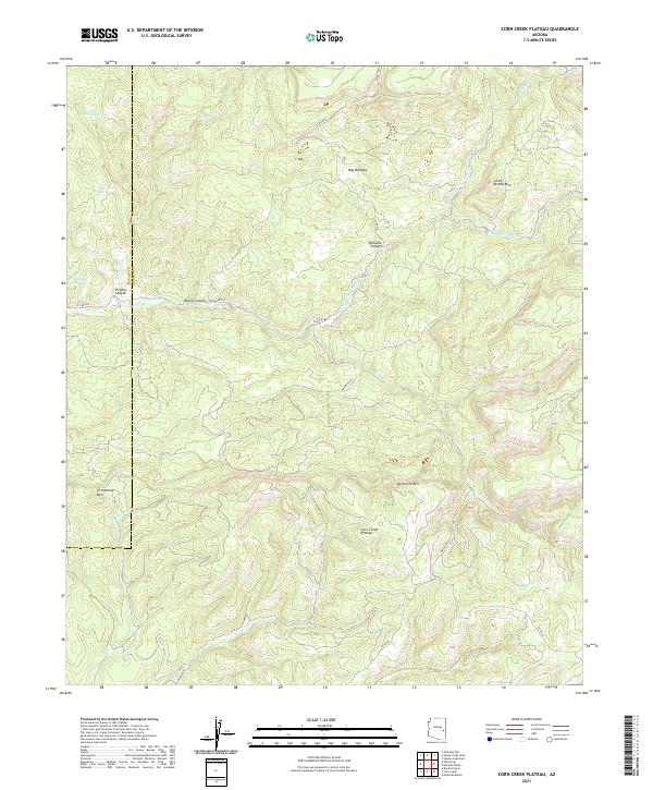Corn Creek Plateau, AZ — USGS 7.5-minute topo (2021)