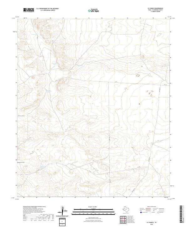 K C Ranch, TX — USGS 7.5-minute topo (2022)