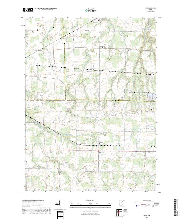 Nova, OH — USGS 7.5-minute topo (2023)