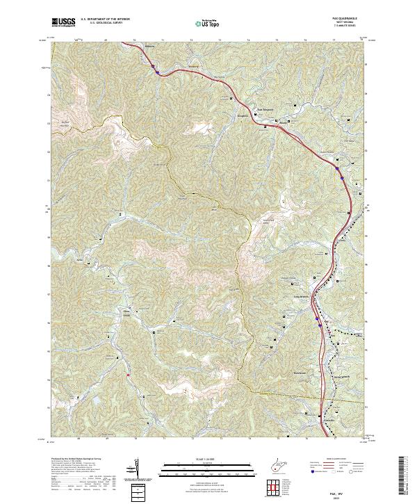 Pax, WV — USGS 7.5-minute topo (2023)