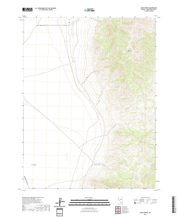 Cabin Spring, NV — USGS 7.5-minute topo (2021)