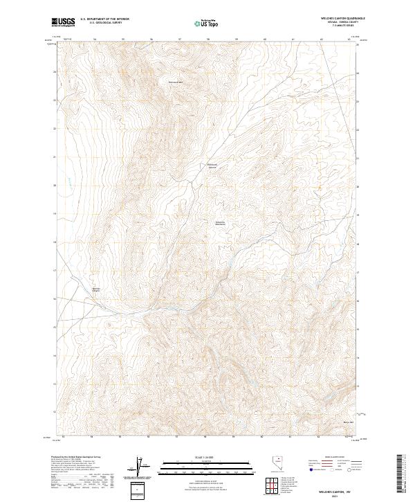 Welches Canyon, NV — USGS 7.5-minute topo (2021)