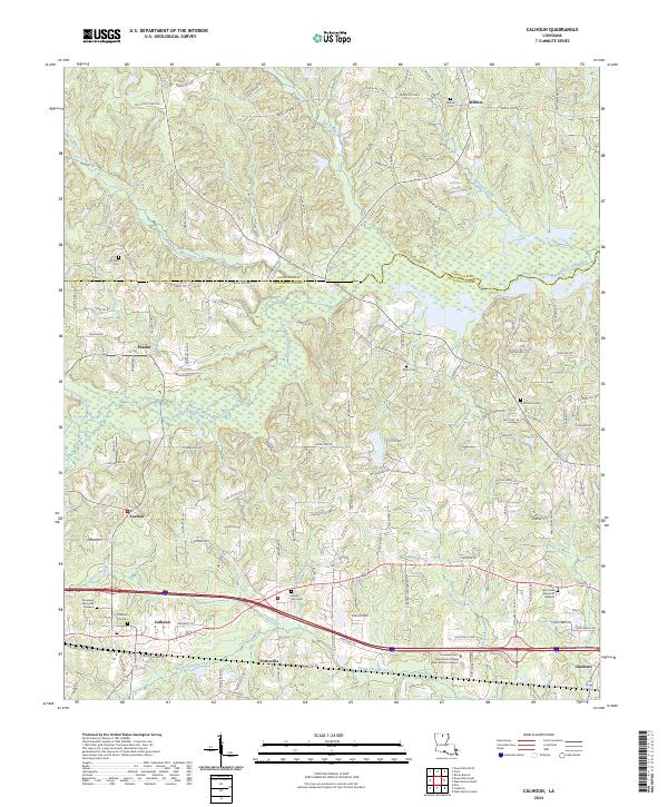 Calhoun, LA — USGS 7.5-minute topo (2024)