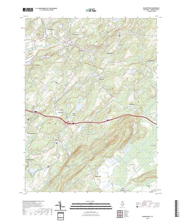 Blairstown, NJ — USGS 7.5-minute topo (2023)
