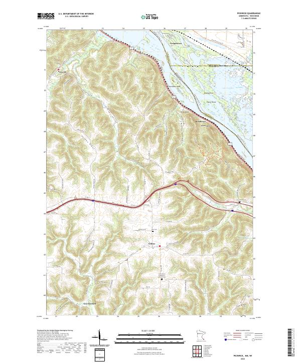 Pickwick, MN-WI — USGS 7.5-minute topo (2022)