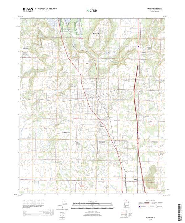 Hartselle, AL — USGS 7.5-minute topo (2026)