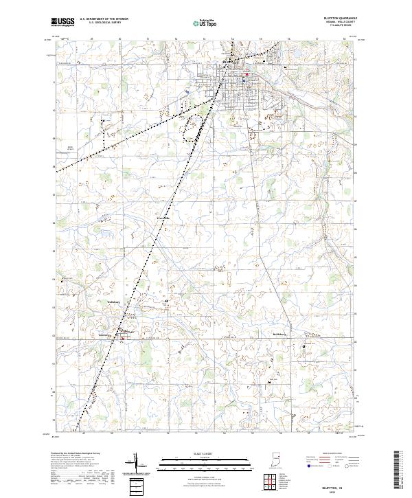 Bluffton, IN — USGS 7.5-minute topo (2022)