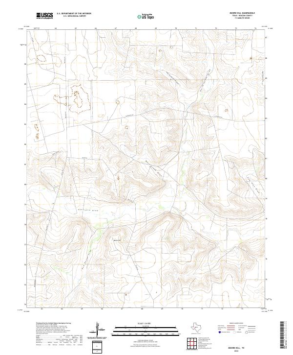 Moore Hill, TX — USGS 7.5-minute topo (2022)