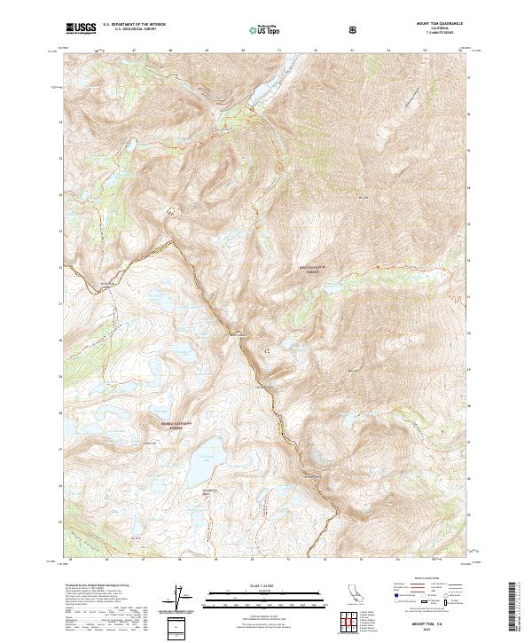 Mount Tom, CA — USGS 7.5-minute topo (2021)