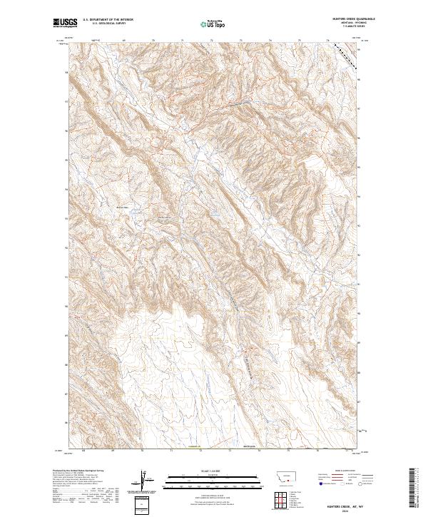 Hunters Creek, MT-WY — USGS 7.5-minute topo (2024)