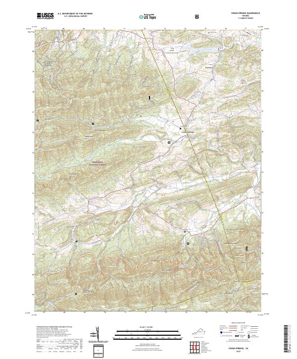 Cedar Springs, VA — USGS 7.5-minute topo (2022)
