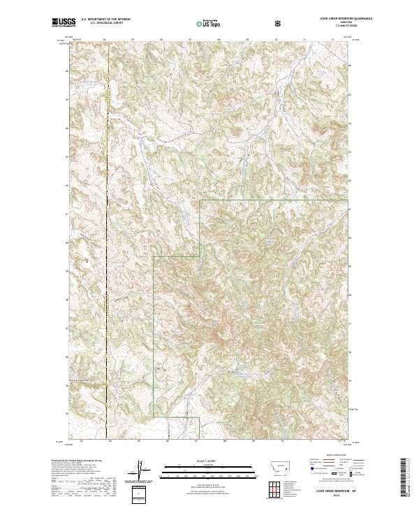 Cook Creek Reservoir, MT — USGS 7.5-minute topo (2024)