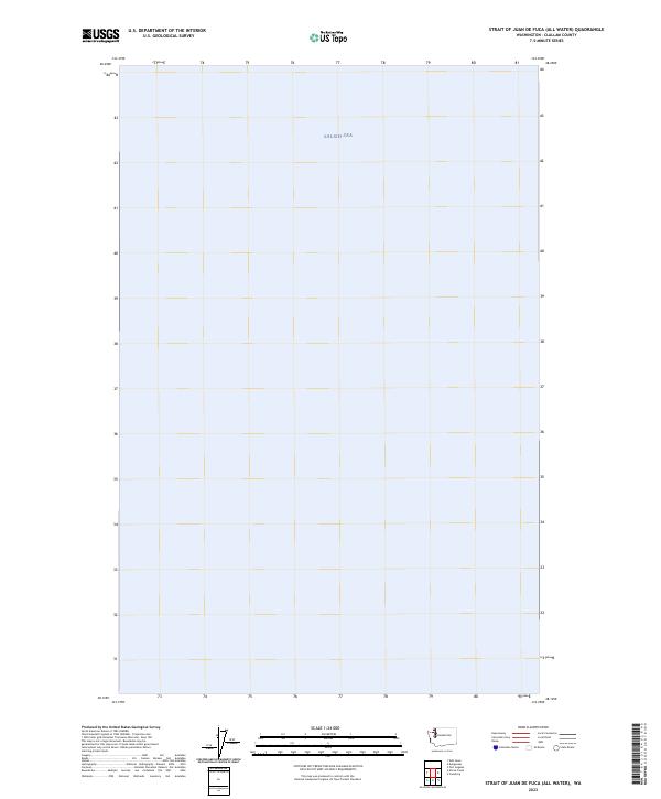 Strait of Juan de Fuca (All Water), WA — USGS 7.5-minute topo (2023)