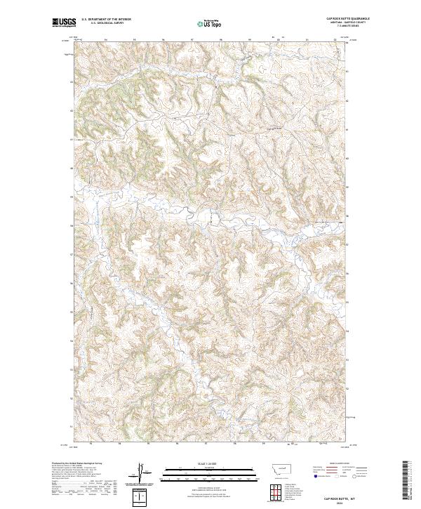 Cap Rock Butte, MT — USGS 7.5-minute topo (2024)