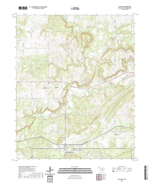 Haywood, OK — USGS 7.5-minute topo (2022)