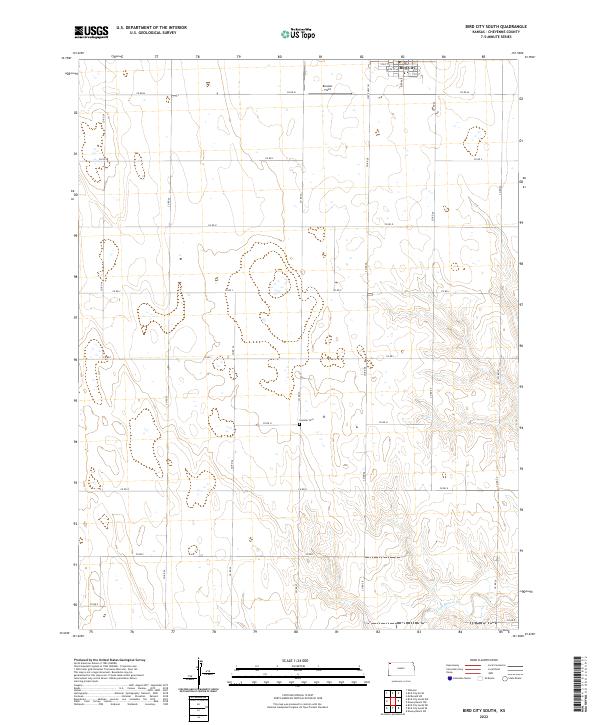 Bird City South, KS — USGS 7.5-minute topo (2022)