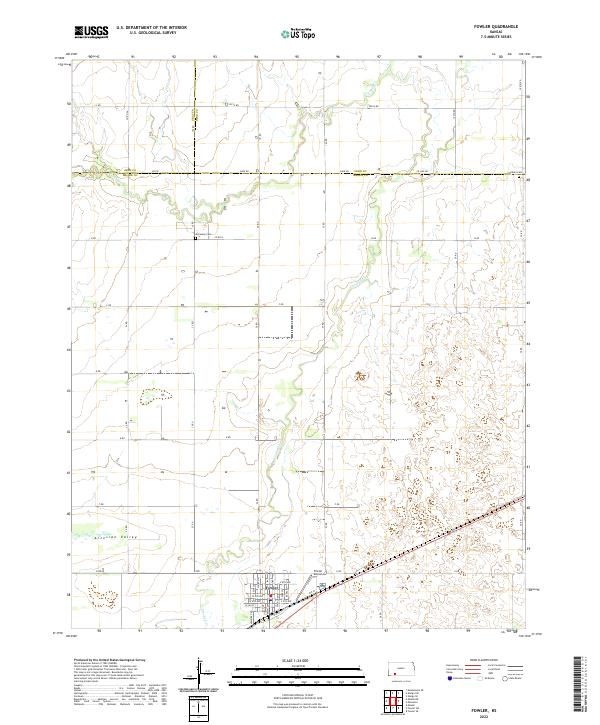 Fowler, KS — USGS 7.5-minute topo (2022)