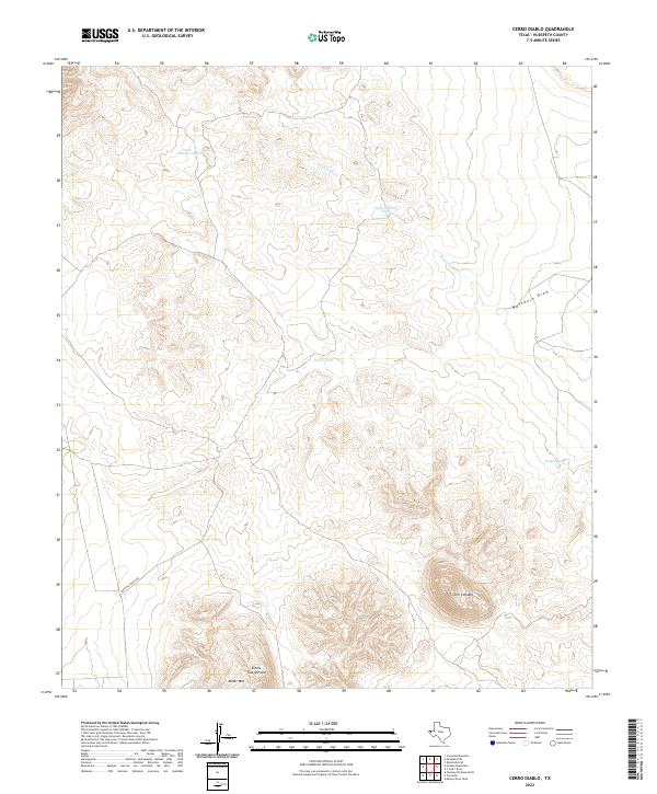 Cerro Diablo, TX — USGS 7.5-minute topo (2022)