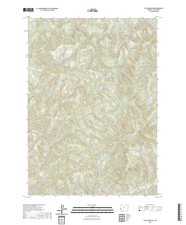 Coos Mountain, OR — USGS 7.5-minute topo (2023)